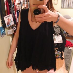 Free People size L black tank top!